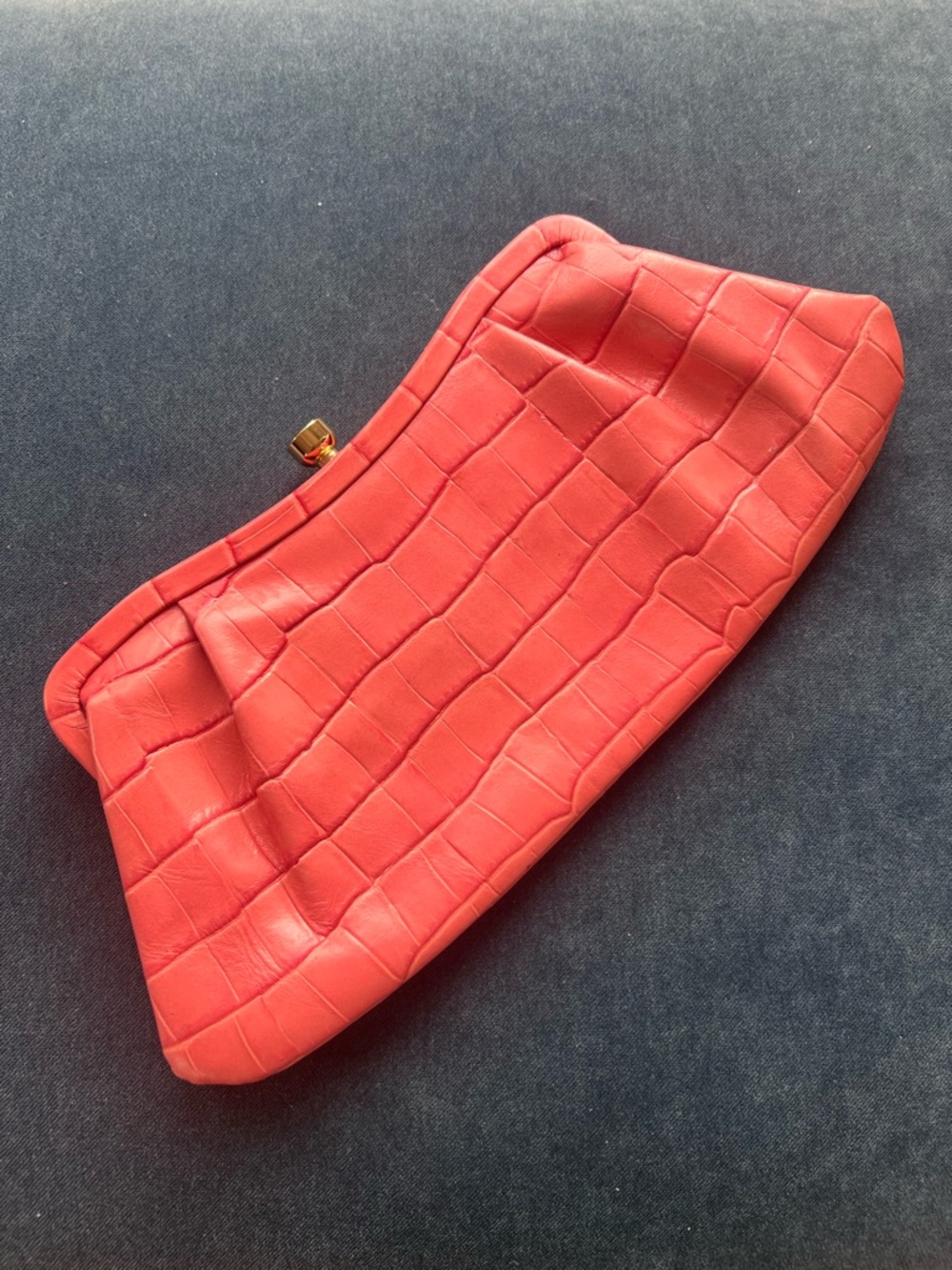 Banana Republic Pink  Croc-Embossed  Clutch